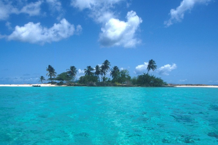 an island in the middle of a body of water