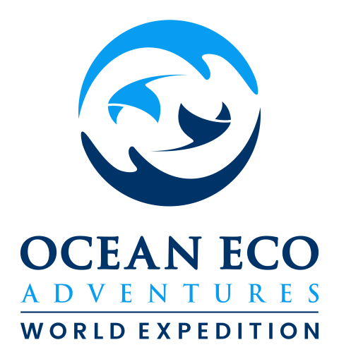 Ocean Eco Adventures World Expedition logo with stylized waves in a blue circle.